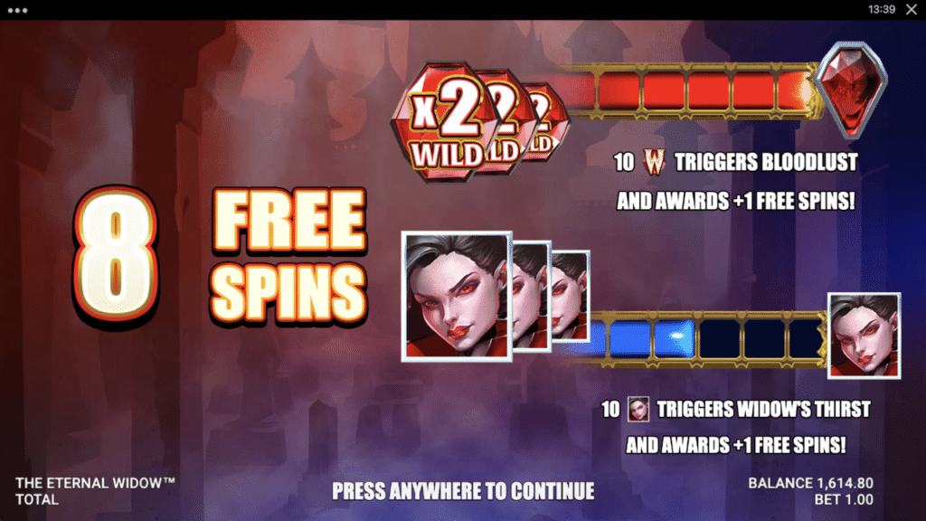 TheEternalWidow FreeSpinsIntro